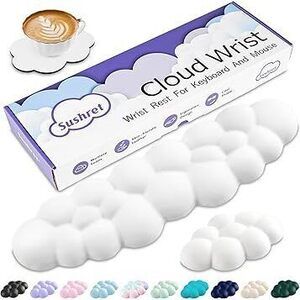 Cloud Wrist Rest Keyboard, Cloud Keyboard Wrist Pad Set With Pu Leather Memory